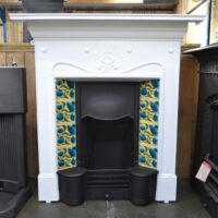 Painted Art Nouveau Tiled Fireplace - 4384TC