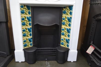 Painted Art Nouveau Tiled Fireplace - 4384TC