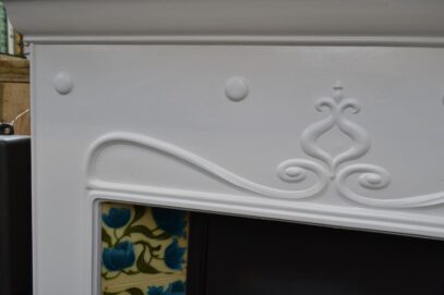 Painted Art Nouveau Tiled Fireplace - 4384TC