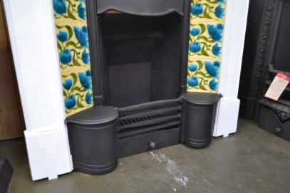 Painted Art Nouveau Tiled Fireplace - 4384TC