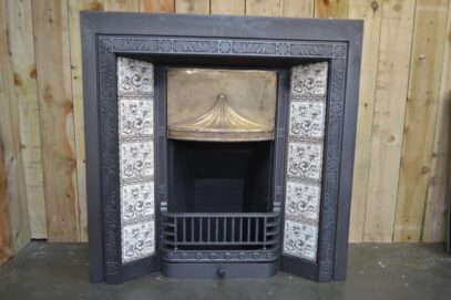 Victorian Tiled Insert Brass Hood 4386TI - Oldfireplaces