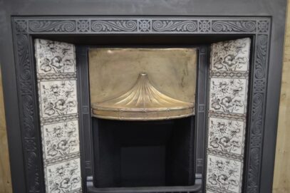 Victorian Tiled Insert Brass Hood 4386TI - Oldfireplaces