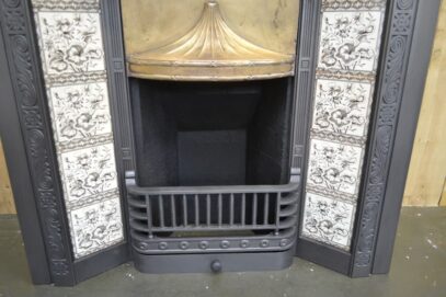 Victorian Tiled Insert Brass Hood 4386TI - Oldfireplaces