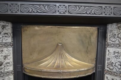 Victorian Tiled Insert Brass Hood 4386TI - Oldfireplaces