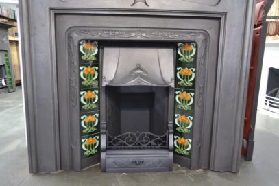 Art Nouveau Tiled Fireplace Insert 4444TI - Oldfireplaces