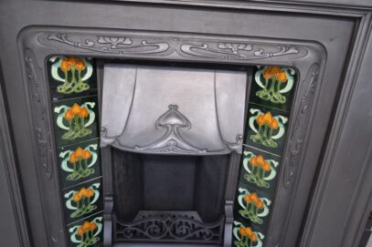 Art Nouveau Tiled Fireplace Insert 4444TI - Oldfireplaces