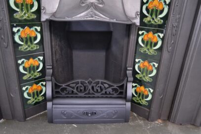 Art Nouveau Tiled Fireplace Insert 4444TI - Oldfireplaces