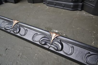 Art Nouveau Cast Iron & Copper Fender 4554FE - Oldfireplaces