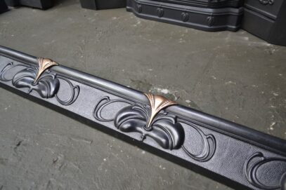 Art Nouveau Cast Iron & Copper Fender 4554FE - Oldfireplaces