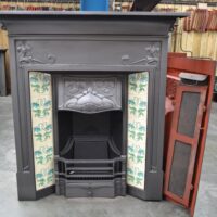 Art Nouveau Tiled Fireplace Combination 4588TC - Oldfireplaces