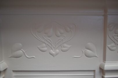 Art Nouveau Fireplace with heart shaped leaves 4617B - Oldfireplaces