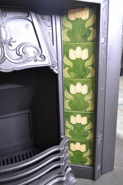 Art Nouveau Tiled Insert 4257TI - Oldfireplaces